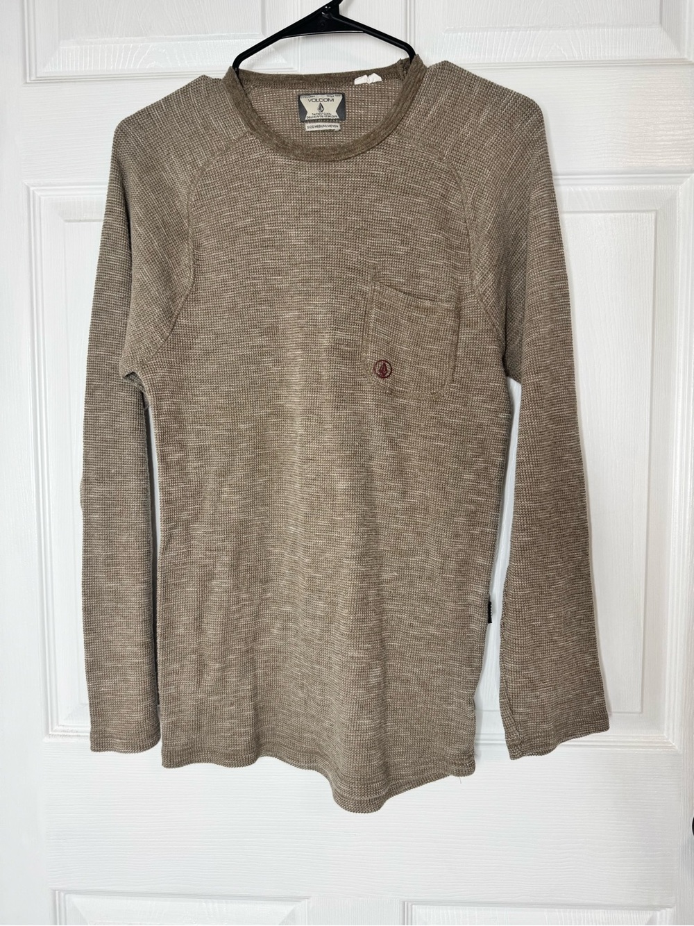 Volcom Tan Waffle Knit Long Sleeve Shirt - Men's